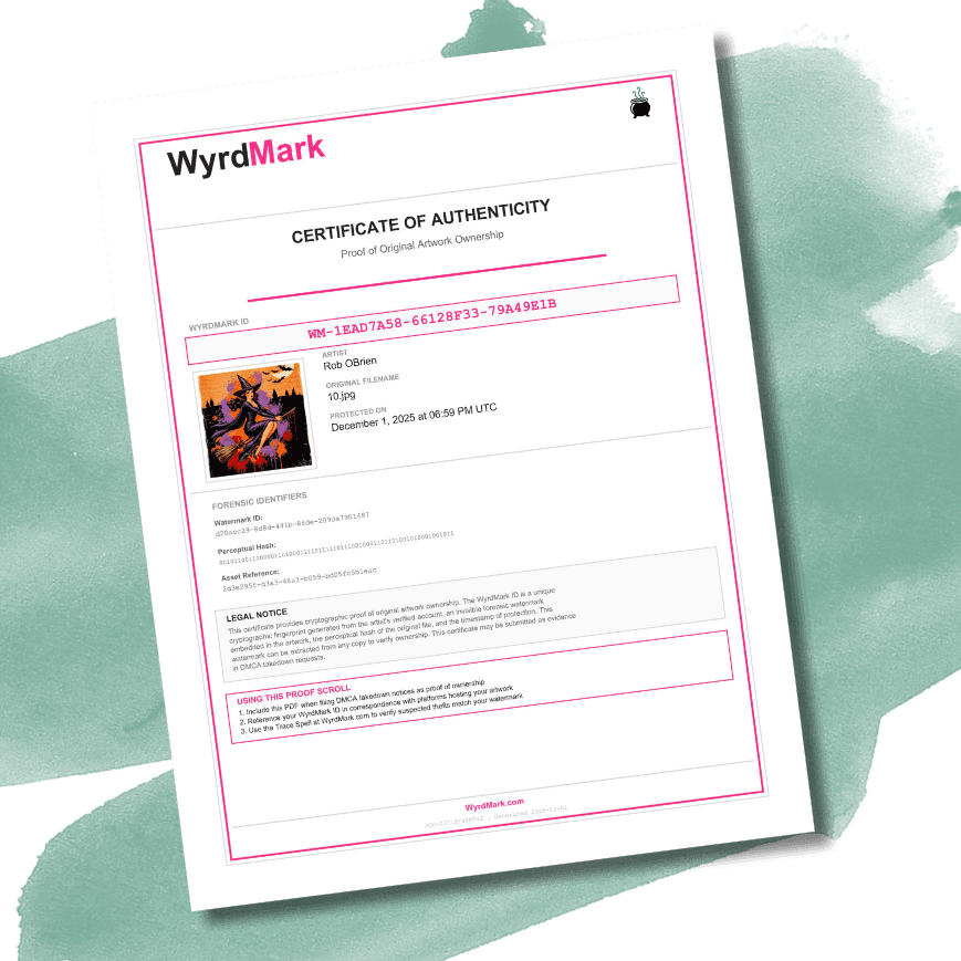 WyrdMark Certificate of Authenticity